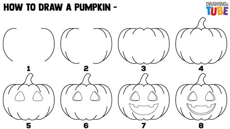 Directions to Draw a Pumpkin Pie Step by Step. Start the top of the pie with a triangle. Add a rectangle shaped side. Start the bottom of the crust. Finish with the top of the crust. Add bump shapes to the crust. Draw whip cream and erase lines inside. Draw an oval plate in the background. Finish with table line.